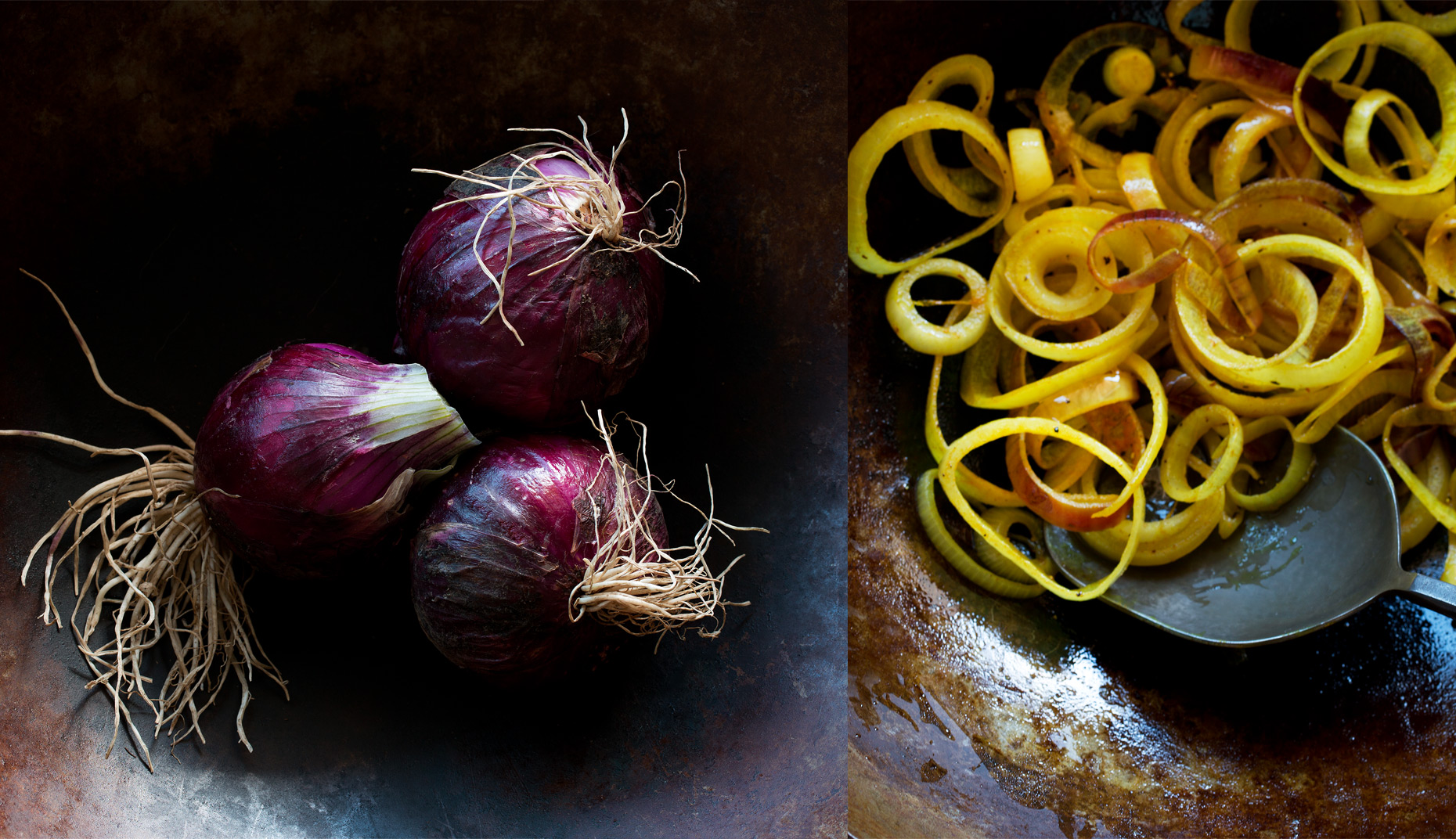 onions, fried and whole, Rose Hodges Food Photography San Francisco