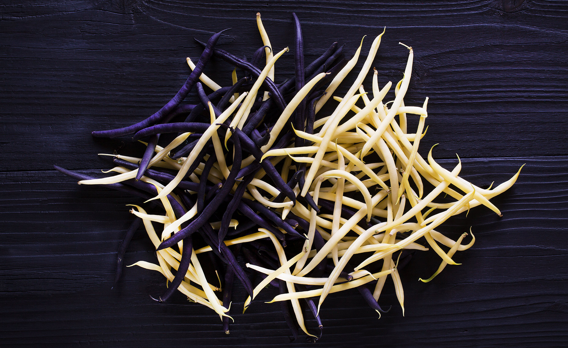 Purple Yellow Fresh Beans, Rose Hodges Food Photography