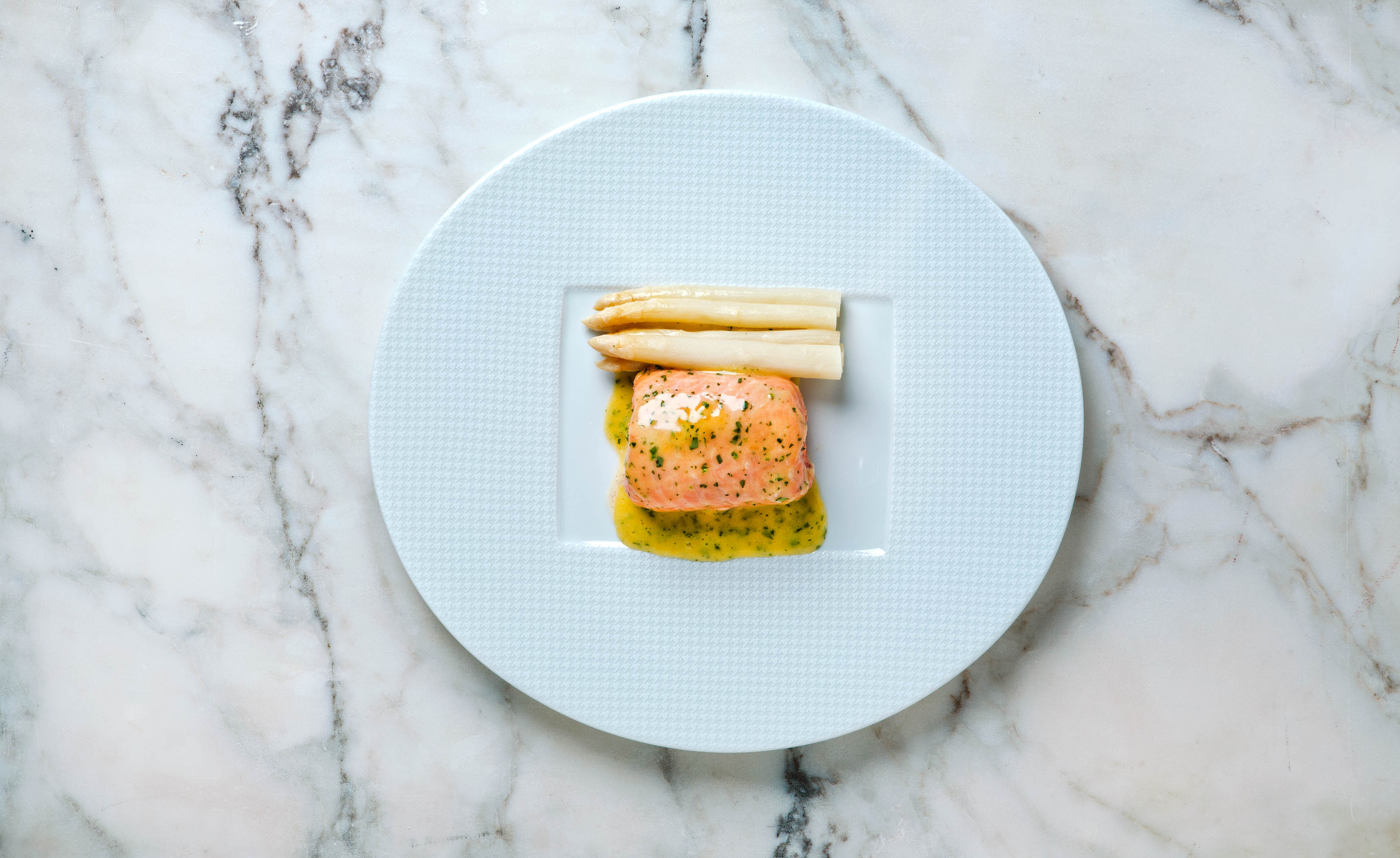 Poached Salmon and Fresh White Asparagus,  Thomas Keller, Rose Hodges Food Photography