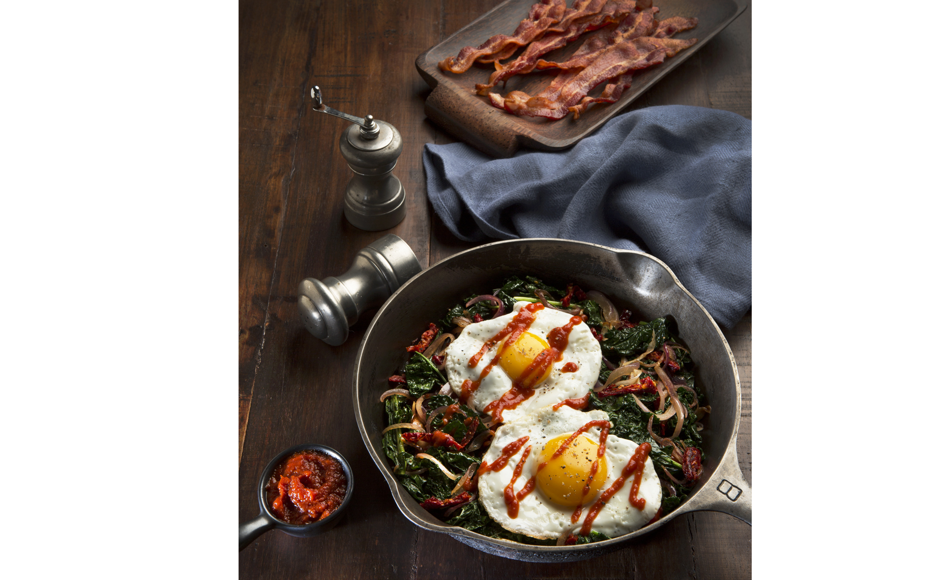 Breakfast eggs with kale, Rose Hodges Food Photography San Francisco